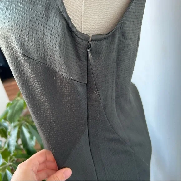 Club Monaco Olive Satin Slip Dress - Picture 6 of 8